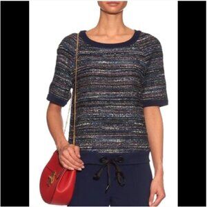DIANE VON FURSTENBERG tweed top size L